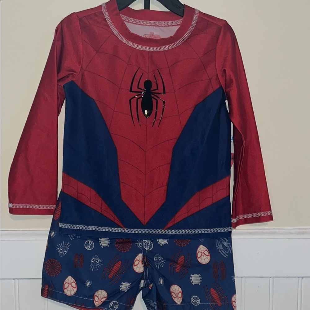 Marvel Spiderman Red and Blue Rashguard 2T
